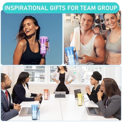 14 Pack Reusable Thank You Water Bottles, 430 ml Plastic Drinking Cups — view 6