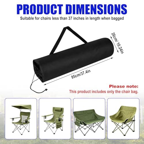 Goktvai 2pcs Large Camping Chair Bags Replacement for Coleman (Black) — view 2