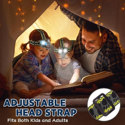 QCTOYS Velociraptor Dinosaur Headlamp 2 Lighting Modes Adjustable Headband — view 6