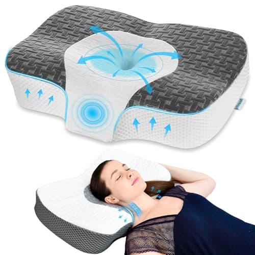 Elviros Adjustable Height Cervical Neck Pillow for Neck and Shoulder Relief