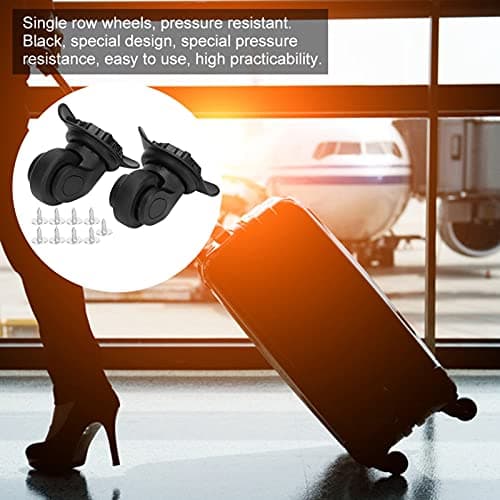 Replacement Wheels Luggage Wheels Replacement Kit Black Pp P Replacement Wheels Quiet,le, Exquisite W et Outdoor Single Row Universal Wheel Suitcase Drawbar Box — view 2