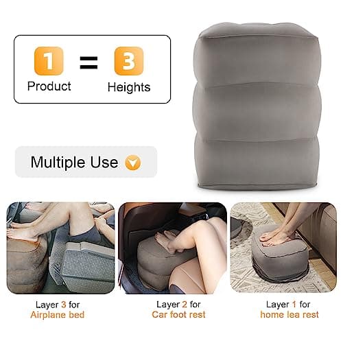 Maliton Airplane Footrest, Inflatable Foot Rest for Kids, Adjustable Height — view 3