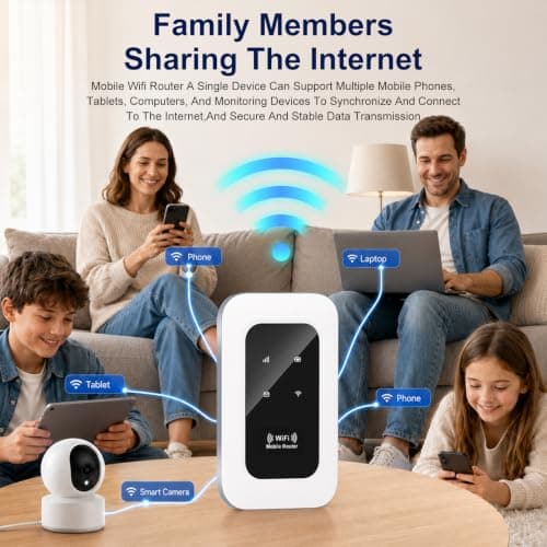 4G MiFi Router WiFi 6, Portable Travel Hotspot with SIM Slot, 150Mbps — view 4