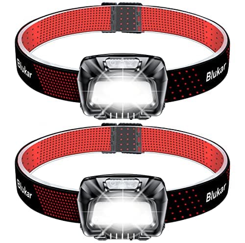 Blukar Head Torch Rechargeable, [2 Pack] 2000L Super Bright LED Headlamp