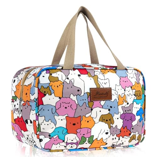 Aucuu Toiletry Bag, Large Full Size Toiletry Bag, Travel Hand-Held Make up Wash Bags, Portable Waterproof Toile-Try Kit, Bathroom Storage Case, Cosmetic Organizer for Travel, Camping for Women Girl