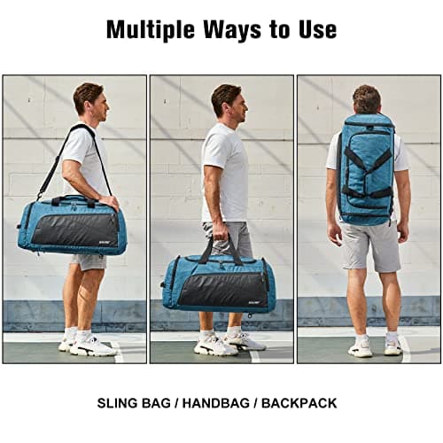 G4Free 3-in-1 Gym Duffle Bag Men Women, 45L Waterproof Sports Bag Backpack with Wet Pocket & Shoes Compartment, Travel Weekender Overnight Duffel Bag — view 5