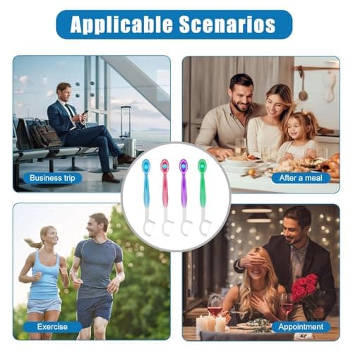 5 in 1 Mini Toothbrush with Toothpast + Tongue Scraper + Floss + Pick, Portable Travel Toothbrush Set Individually, Portable Oral Care, Individually Wrapped for Work Travel Camping — view 6