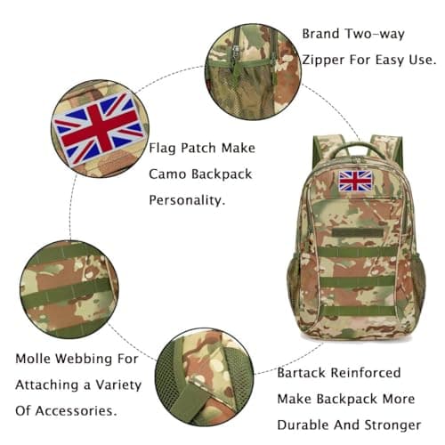 outdoor plus 40L Tactical Military Hiking Backpack, USB Type-C for Boys Men — view 6