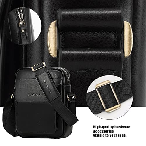 Leathario Shoulder Bag Mens, Vegan Leather Man Bags for Men, Small Messenger Bag, Cross Body Bag for Work, Travel, Daily Use — view 5
