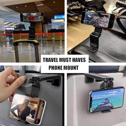 Phone Holder,Airplane Travel Essentials,Car Phone Mount,Cell Phone Stand for Desk Shower Bike Bed Luggage,Universal Mini Travel Accessories for iPhone 16 15 14 13 12 11 Pro Max Samsung — view 3