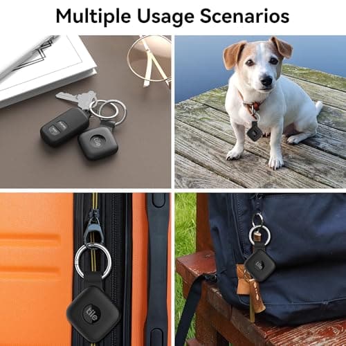 Silicone Carabiner Case for Tile Mate 2024/Ugreen Tracker,2 Pack,Black+Red — view 4