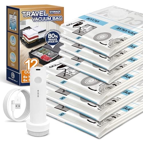 STORAGE MASTER Vacuum Storage Bags, Space Saver Bags 80% More Storage Space, with Electric Pump (12, Combo) — view 3
