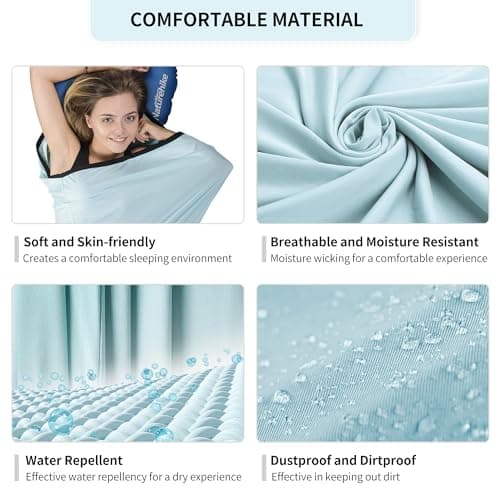Naturehike Hut Sleeping Bag Ultralight Sleeping Bag Liner only 390g High Elasticity Travel Sleeping Bag with Small Pack Size for Backpacking, Hostels and Camping — view 4