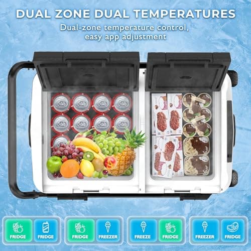 AS 12V Car Refrigerator, 40L Dual Zone Portable Fridge Freeze, -20°C~20°C — view 4