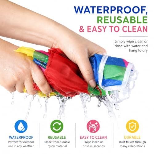 Cookey™ Outdoor Bunting, 200 Flags, 100m Multicolour Fabric Pennant Banners — view 6