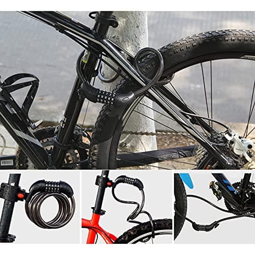 Bike Lock, GOFRIEND Bicycle Lock High Security 5 Digit Resettable Combination Coiling Cable Locks Best for Bicycle Outdoors, 1.2mx12mm (Blue) — view 4