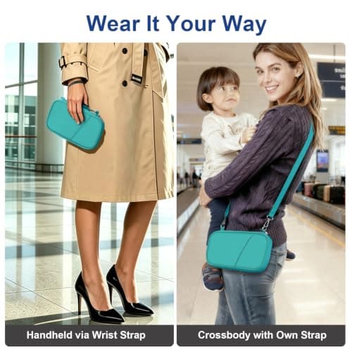 EcoVision Family Passport Holder for Travel with RFID Blocking, Traveling Essentials Organizer Pouch Bag, Light Passport Wallet for Travel Must Haves Accessories for Women Men, Turquoise, S — view 6