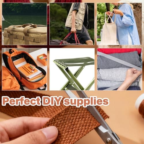 SXTDKMJ 10 Colors Cotton Webbing Strap, 25mm Polyester Strap Handmade Decorative Webbing Canvas Straps for Seatbelt Bag Luggage Crafts Outdoor Accessories — view 6