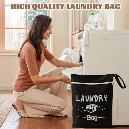 3 Pcs Durable Travel Laundry Bag with 3 Detergent Pod Bags,Small Laundry Bag with Handle & Zipper for Travelling,Gym,Camping — view 6