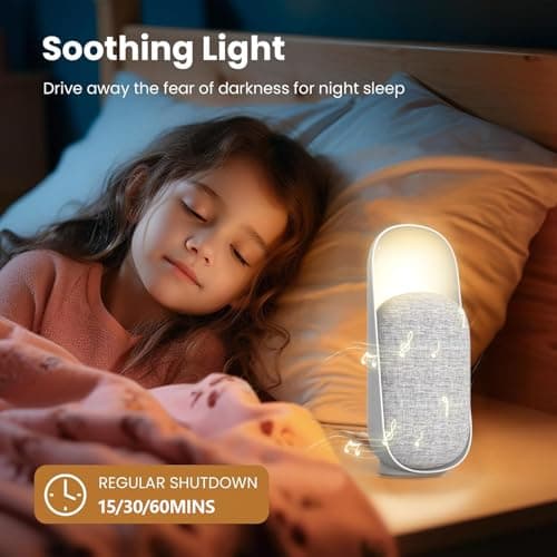 Gemmac 3 in 1 Bluetooth Speaker + Night Light + White Noise Sound Machine, Multifunctional Baby Sound Machine Rechargeable Night Light for Kids Bluetooth Speaker with Nightlight for Bedroom, Gift — view 3