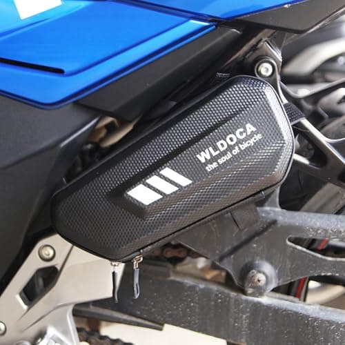 WLDOCA 2-Pack of Waterproof EVA Motorcycle Side Bags - 2L Triangle Tool Bags for Touring and Commuting on Motorbikes with Rack Compatibility,Black,A — view 4