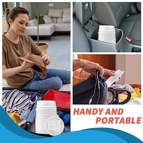 Disposable Sick Vomit Bags for Car Travel 10Pack, 1500ml White High Density Leak Resistant & Portable Travel Sickness Emesis Barf Bags with Snap for Car Motion Sickness,Kids,Pregnant Woman, Airsick — view 5