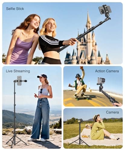 JOILCAN 200cm Tall Phone Tripod for Smartphone with 25cm Gooseneck Overhead — view 6