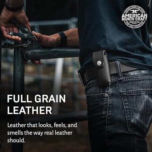 American Bench Craft Riveted Leather Multi Tool Case fits Gerber MP400 - Leather Sheath — view 6