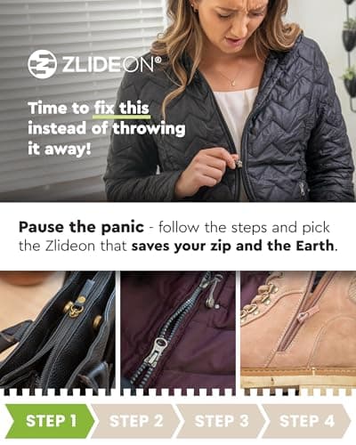 Zlideon Zipper Repair Kit for Plastic Zippers - 1pcs - Black (L/5) — view 2