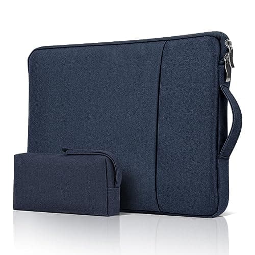 jooeer 13 Inch Laptop Sleeve Case Compatible with 13" MacBook Air/Pro M2 M1 13.3" Chromebook Notebook, Waterproof Computer Carrying Bag Padded Cover with Handle Pocket Accessories Pouch, Navy Blue