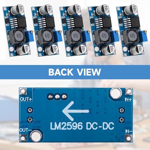5Pcs LM2596 DC-DC Buck Converter Voltage Regulator, High Efficiency Step Down Power Supply Module 3.0V-40V Input to 1.25V-35V Output, 3A Max Current for DIY Electronic Projects — view 6