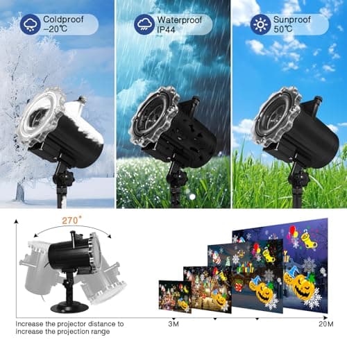 MOSSNDAR 64-Pattern Halloween Christmas Projector Outdoor Indoor — view 3