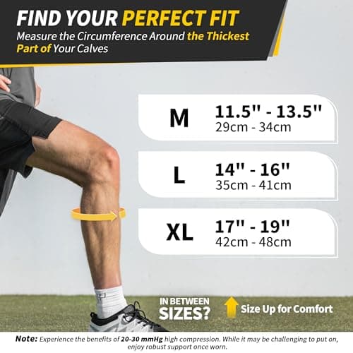 CAMBIVO Calf Compression Sleeves 2 Pairs, 20-30 mmHg, Footless Flight Socks — view 2