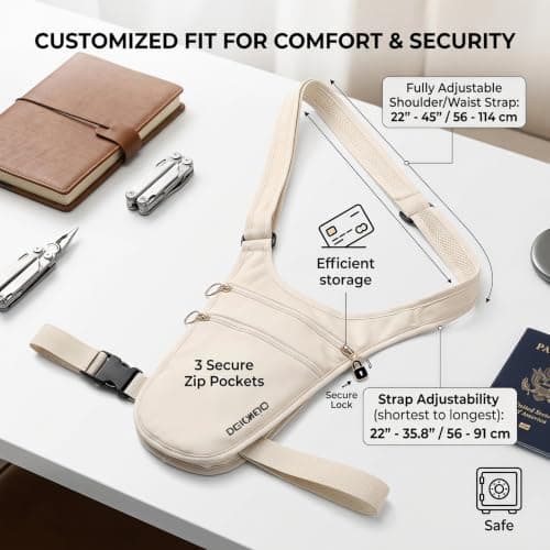 Anti Theft Travel Money Belt, Anti Theft Cross Travel Hidden — view 2