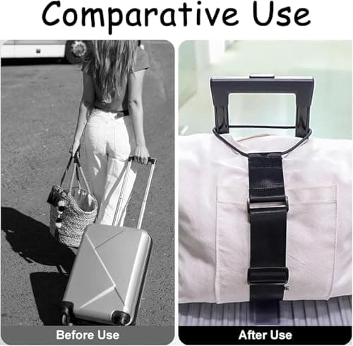 5 PCS Luggage Connector Straps for Suitcases, Luggage Connector Straps,Secure Bag Attachment for Rolling Luggage, Travel Organisation Solution, Set of 5 Straps in 3 Black and 2 Colourful Options with — view 4