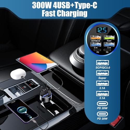 Cigarette Lighter USB Charger Type C Fast Charging for Car Lorry — view 2