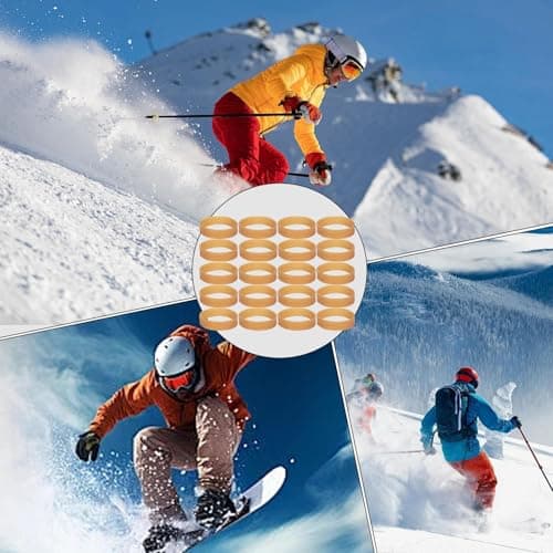 Ski Brake Retainer - 20x Rubber Brake Bands Set, Binding Stopper Clips | Flexible Ski Accessories for Securing Brakes During Carrying Waxing Travel Shop Service and Off Season Storage Use — view 4
