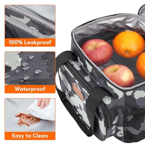 Lifewit Lunch Bag 9L 12 Can Insulated Lunch Box Soft Cooler Cooling Tote for Adult Men Women, Camouflage — view 5