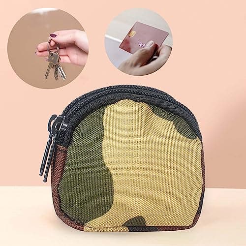 Double Layer Waterproof Coin Purse with Belt Loop,Jungle Camo — view 4