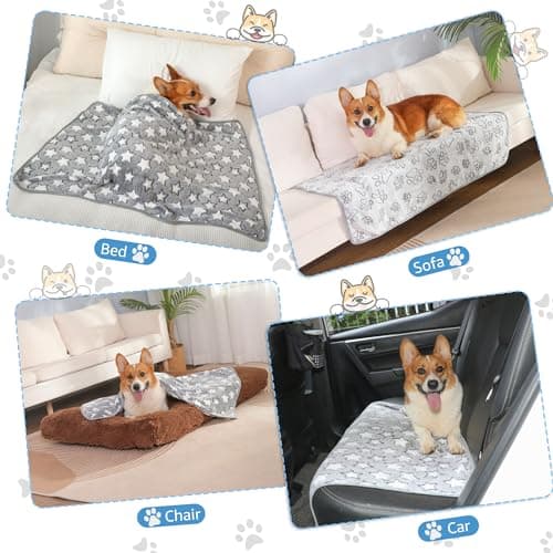 HezzLuv 3-Pack Dog Blankets - Soft Fluffy Washable Fleece Pet Throw — view 6