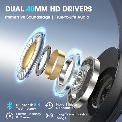 DOQAUS Bluetooth Headphones Over Ear, Headphones Wireless, APP Control — view 5