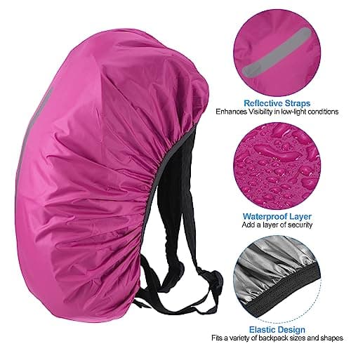 PATIKIL Waterproof Backpack Rain Cover 65-75L XL Rose Red — view 3