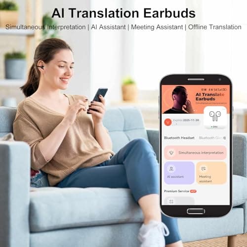 SIXRUN AI Translation Earbuds with Open Ear Clip, BT 5.4 (Black) — view 4