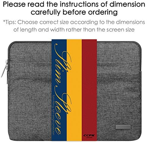 CCPK 15.6" Laptop Case 15.6 Inch Compatible for MacBook Pro 16 Inch Sleeve 15 Inch Case Cover Hp Lenovo Acer ASUS Dell Inspiron 15 In Alienware Bag with Handle Waterproof Canvas Briefcase Black Grey — view 2