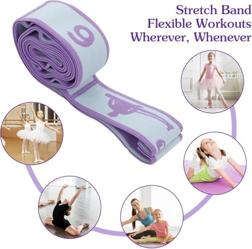 2pcs 12 Loop Fabric Resistance Bands for Women, Long Stretch Bands for Exercise, Pilates Bands Resistance for Legs, Elastic Fitness Band for Stretching, Yoga, Flexibility and Home Workout — view 6