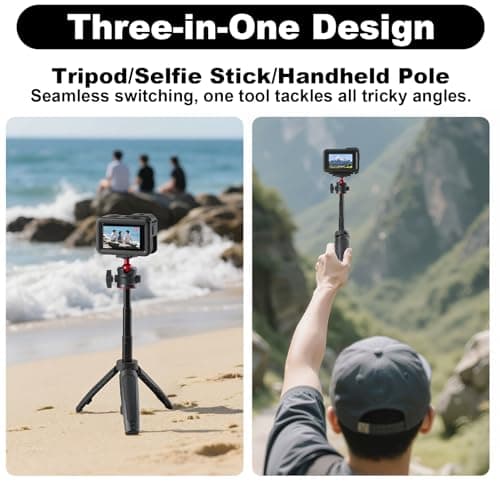 Compact Camera Tripod, Lightweight Travel Mini Tripod Stand with 360° Ball Head, 1/4" Screw Portable Tabletop Tripod for Sony ZV1, Canon G7X, Fujifilm X100V, GoPro, Phone Vlogging & Live Streaming — view 4