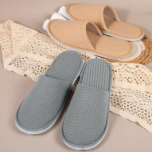 Disposable Slippers for Guests Plush Hotel Travel Portable Indoor Shoes — view 3