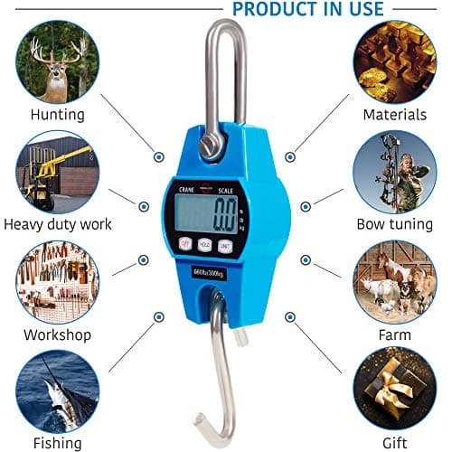 Digital Hanging Scale 660 LB 300 KG - Professional Heavy Duty Waterproof Fish Scale - Portable Durable Crane Scale for Luggage Weight Suitcase Hunting Farm Bike Bow Fish Weight Fishing Scale — view 5
