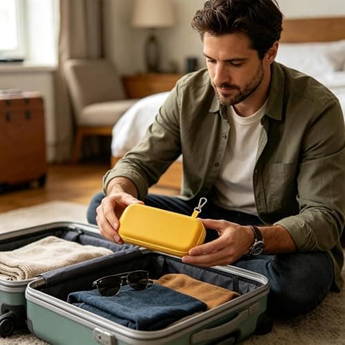 DXPETA 3-Piece Hard Shell Glasses Case with Eyeglass Repair Kit and Cleaning Cloth, Protective Sunglasses Case for Women and Men, Portable Travel Glasses Organizer for Daily Commuting — view 6