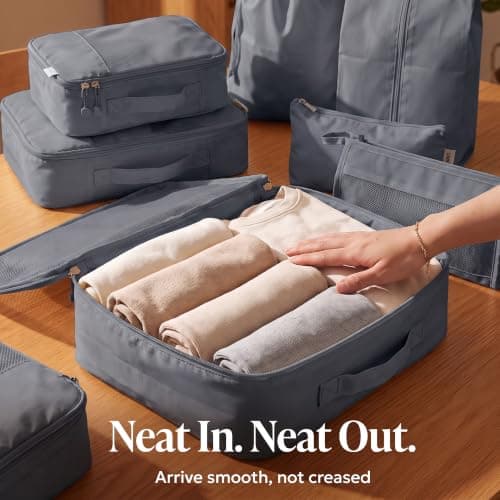 LUGG 8 Set Compression Packing Cubes for Suitcases – Suitcase Organiser Set, Lightweight 290D Polyester Waterproof Travel Bags, Luggage Packing Organizers, Travel Essentials for Men & Women — view 5